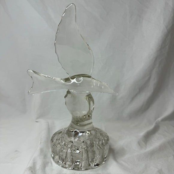 Vintage Cambridge Flower Frog, Clear Glass Seagull 9 Hole - Picture 2 of 5